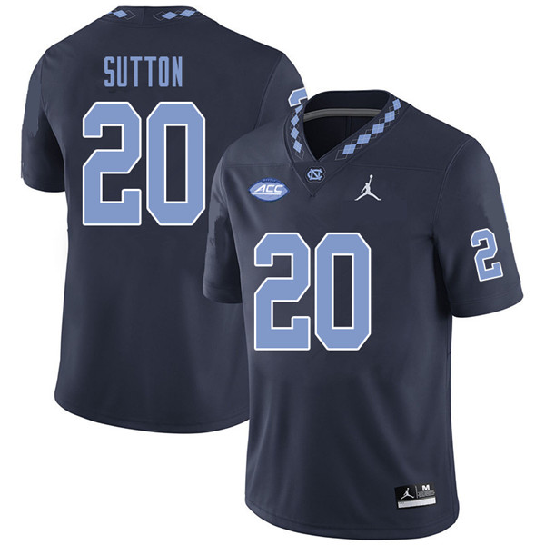 Jordan Brand Men #20 Johnathon Sutton North Carolina Tar Heels College Football Jerseys Sale-Navy